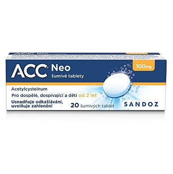 ACC 100 NEO 20x100 mg šumivých tablet (Na vlhký kašel) - Jednosložkové