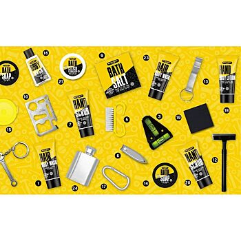 ACCENTRA Adventní kalendář Bath and Body Toolkin v krabici na nářadí (Kosmetické balíčky)