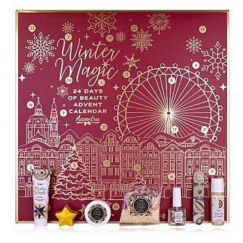ACCENTRA Adventní kalendář Winter Magic Bordeaux 24 kusů (Kosmetické balíčky)