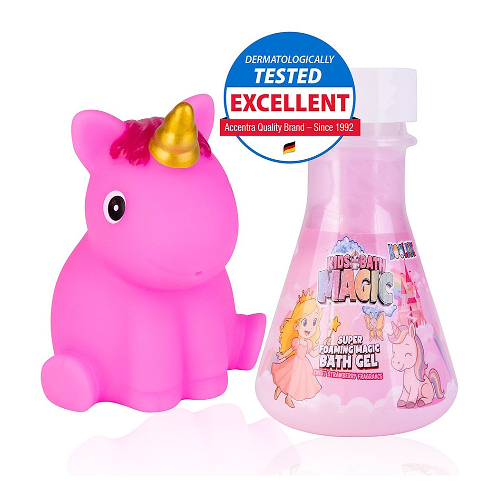 ACCENTRA Sada na koupání koolkidz jednorožec a pěnivý gel jahoda 60 ml