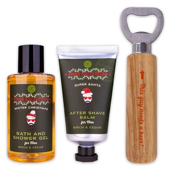 Accentra Badeset ‚MEN‘S WORLD‘ – Dynamitstangen-Optik, Mit Body Wash, Shampoo & After Shave Balm