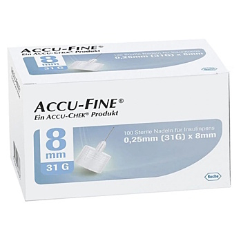ACCU-FINE Jehly do inzulínového pera 31 G x 8 mm 100 kusů (Inzulinové jehly)