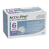 ACCU-FINE Jehly do inzulínového pera 32 G x 6 mm 100 kusů