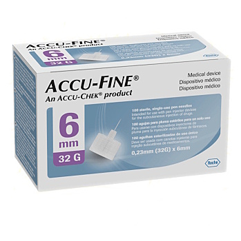 ACCU-FINE Jehly do inzulínového pera 32 G x 6 mm 100 kusů (Inzulinové jehly)