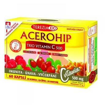 TEREZIA Acerohip Trio Vitamín C 500 mg 60 kapslí