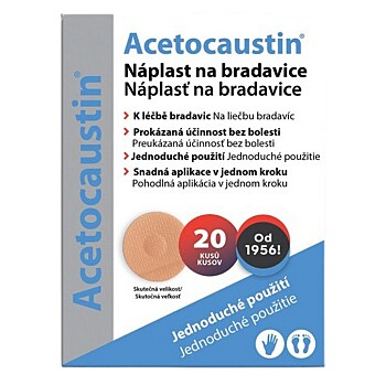 ACETOCAUSTIN Náplast na bradavice 20 kusů (Přípravky na bradavice)