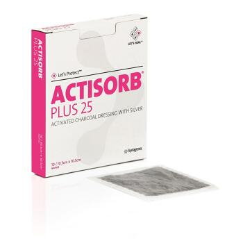 Actisorb Plus 10.5x10.5cm/5ks s akt.uhlím ster.