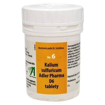 ADLER PHARMA Nr.6 Kalium sulfuricum D6 400 tablet (Jednosložková) - Jednosložkové