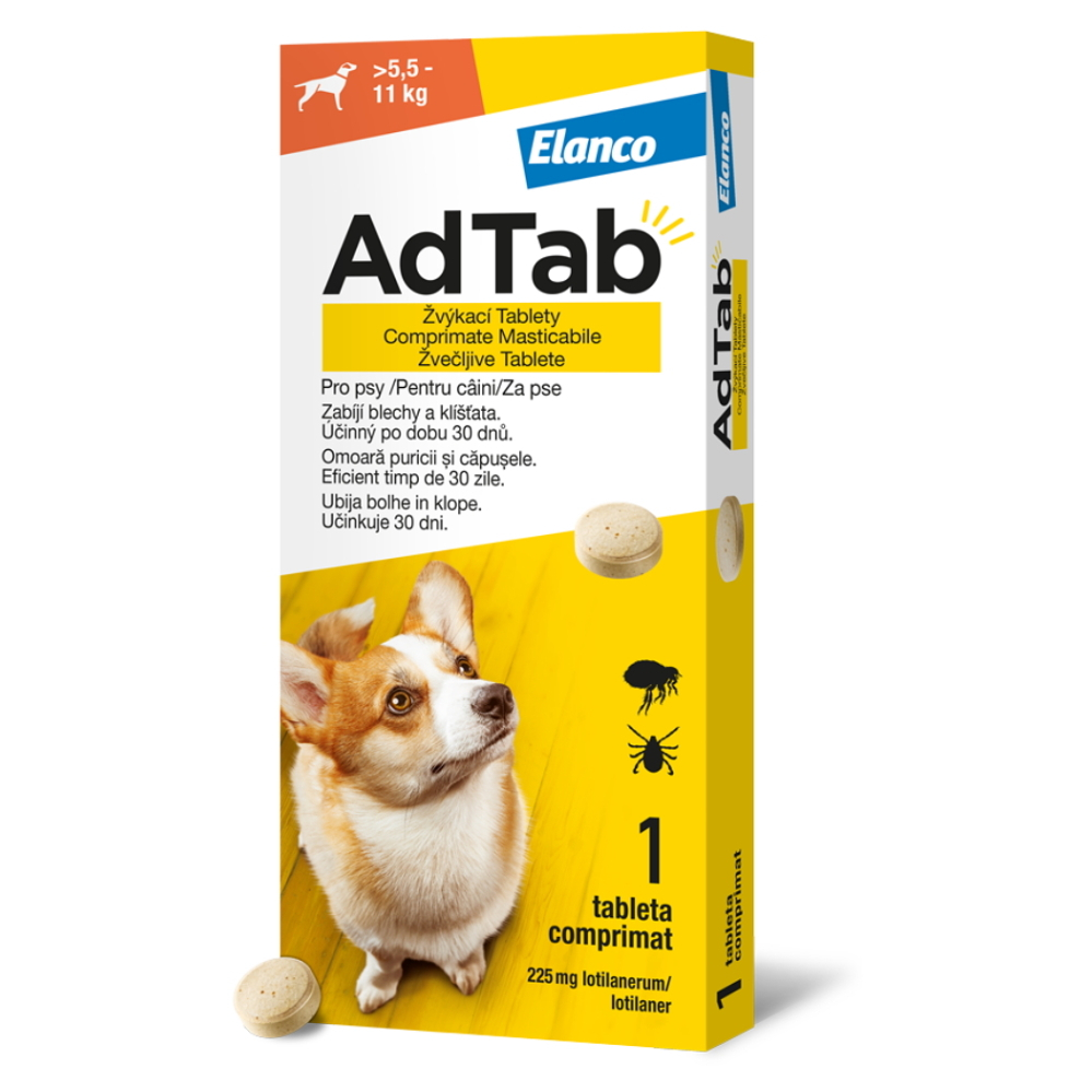 Levně ADTAB 225 mg žvýkací tableta pro psy (5,5–11 kg) 1 kus