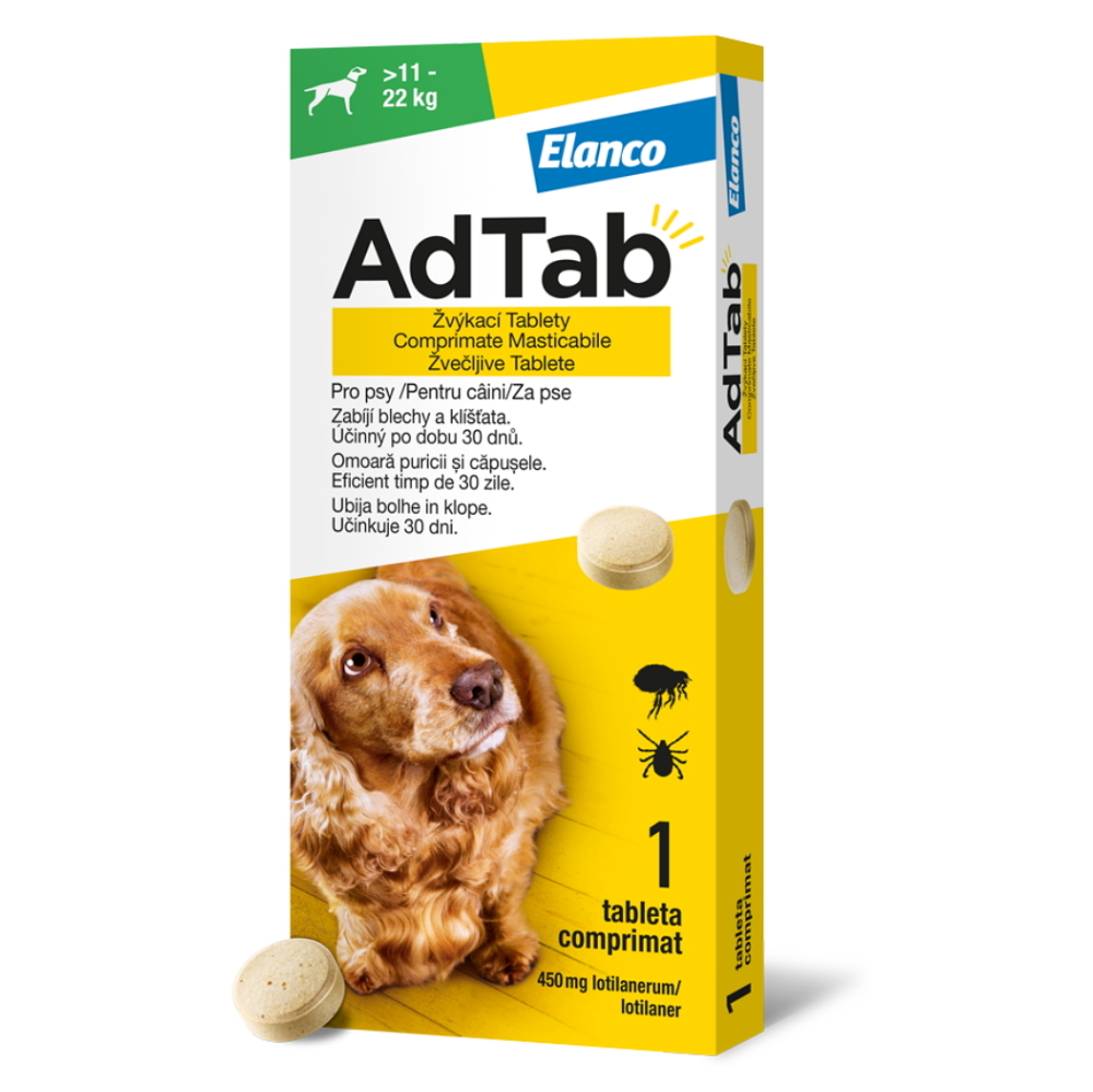 ADTAB 450 mg žvýkací tableta pro psy (11–22 kg) 1 kus