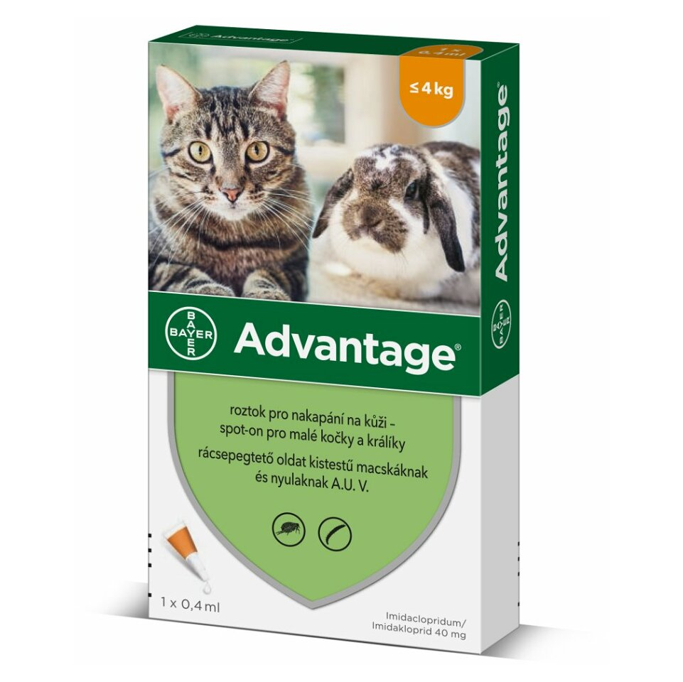 ADVANTAGE Spot-on 40 mg pro malé kočky a králíky 1 pipeta