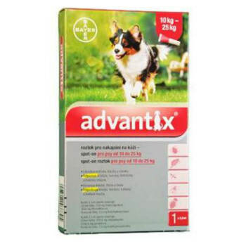 ADVANTIX pro psy 10-25 kg spot-on a.u.v. sol 3x2.5 ml (Blechy, klíšťata)