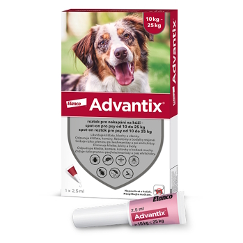 ADVANTIX Spot-on pro psy 10-25 kg 2,5 ml 1 pipeta