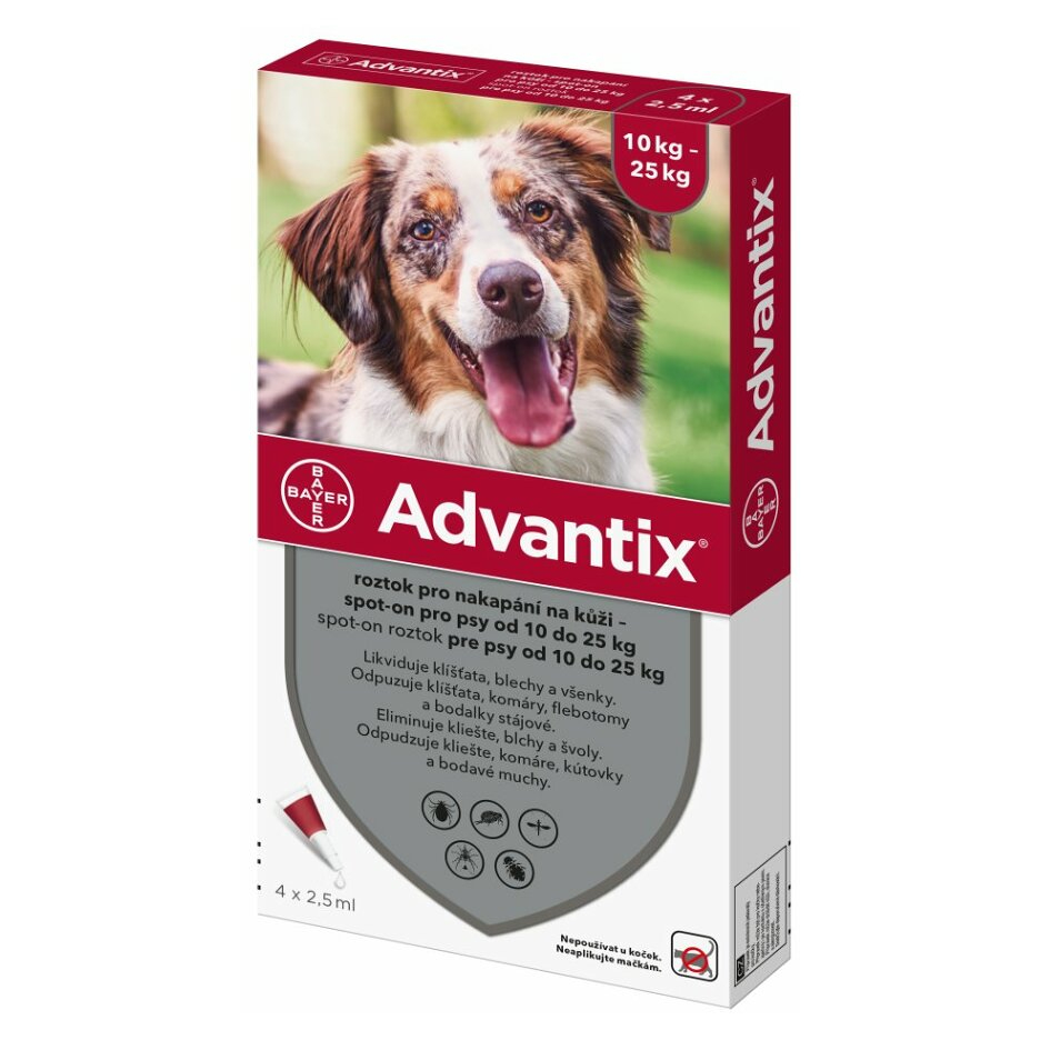 Levně ADVANTIX Spot-on pro psy 10-25 kg 2,5 ml 4 pipety