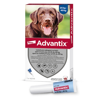 ADVANTIX Spot-on pro psy 25-40 kg 4 ml 1 pipeta (Pipety proti klíšťatům a blechám pro psy)