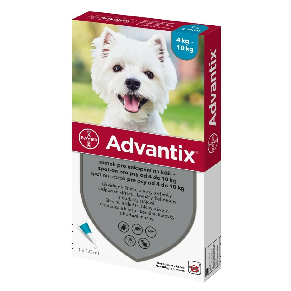 Levně ADVANTIX Spot-on pro psy 4-10 kg 1 ml 1 pipeta