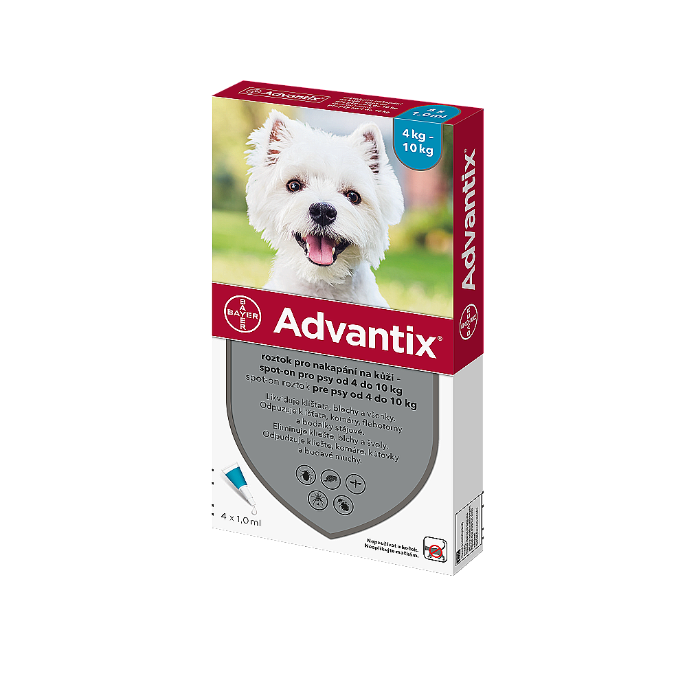 BAYER Advantix Spot on pro psy do 4-10kg 4x1ml