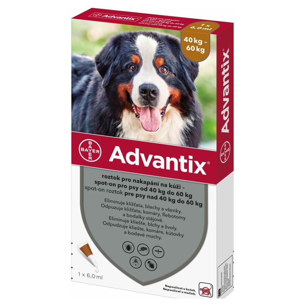 ADVANTIX Spot-on pro psy 40-60 kg 6 ml 1 pipeta