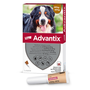 ADVANTIX Spot-on pro psy 40-60 kg 6 ml 1 pipeta (Pipety proti klíšťatům a blechám pro psy)
