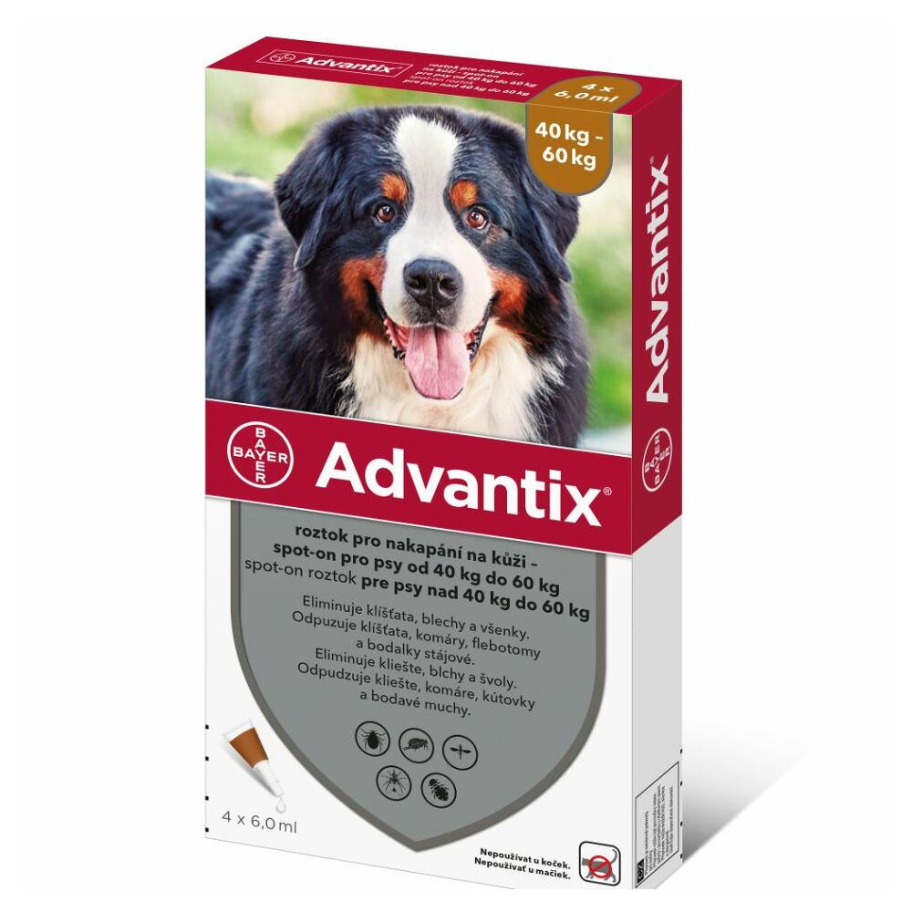 ADVANTIX Spot-on pro psy 6 ml 40-60 kg 4 pipety