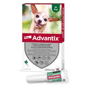 ADVANTIX Spot-on pro psy do 4 kg 0,4 ml 1 pipeta