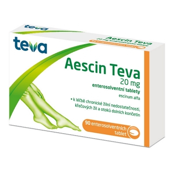 AESCIN-TEVA 20 mg 30 tablet (Na křečové žíly) - Jednodruhové