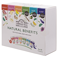 AHMAD TEA Natural benefits selection bylinné a zelené čaje 60 sáčků
