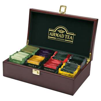 AHMAD TEA Tea Keeper dřevěná dárková kazeta 80 sáčků