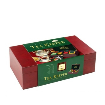 AHMAD TEA Tea Keeper dřevěná kazeta černých a zelených čajů 80 sáčků