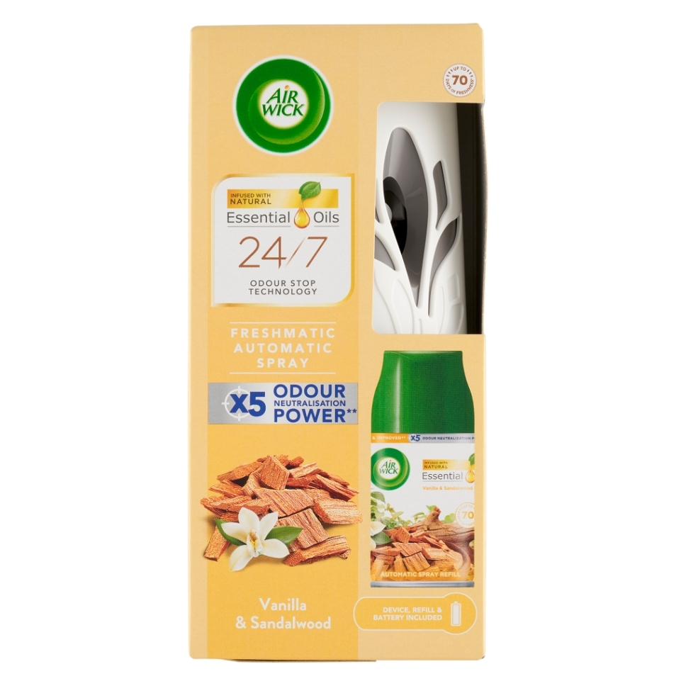 AIR WICK Freshmatic Difuzér a náplň Vanilka / Santalové dřevo 250 ml