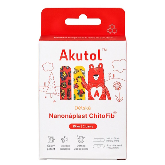 AKUTOL® Nanonáplast ChitoFib® dětské balení 15 ks