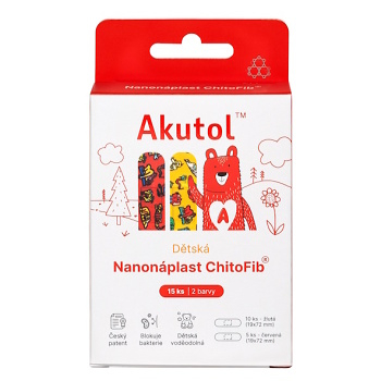 AKUTOL® Nanonáplast ChitoFib® dětské balení 15 ks (Náplasti dělené) - Hojivý