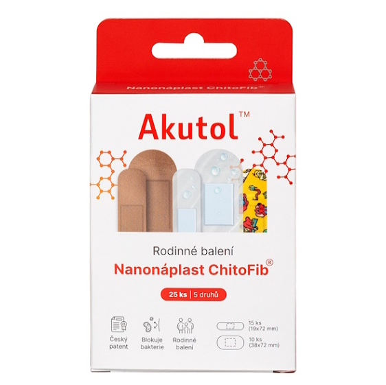 AKUTOL® Nanonáplast ChitoFib® rodinné balení 25 ks