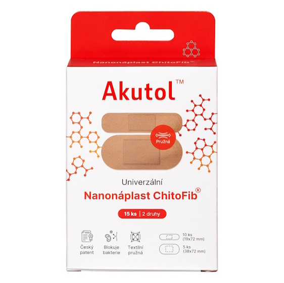 AKUTOL® Nanonáplast ChitoFib®  univerzální balení 15 ks