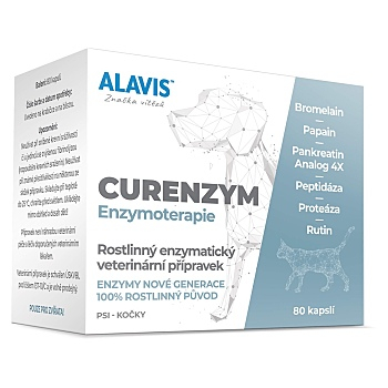 ALAVIS Curenzym podporující hojení pro psy a kočky 80 kapslí (Veterinární doplňky stravy na klouby)