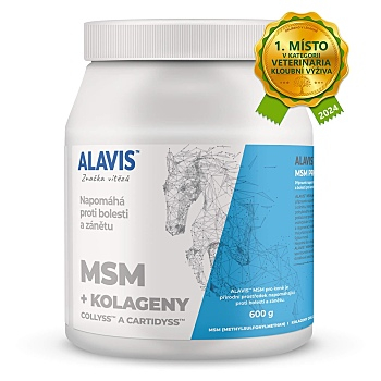 ALAVIS MSM Patentované kolageny pro koně prášek 600 g (Veterinární doplňky stravy pro koně)