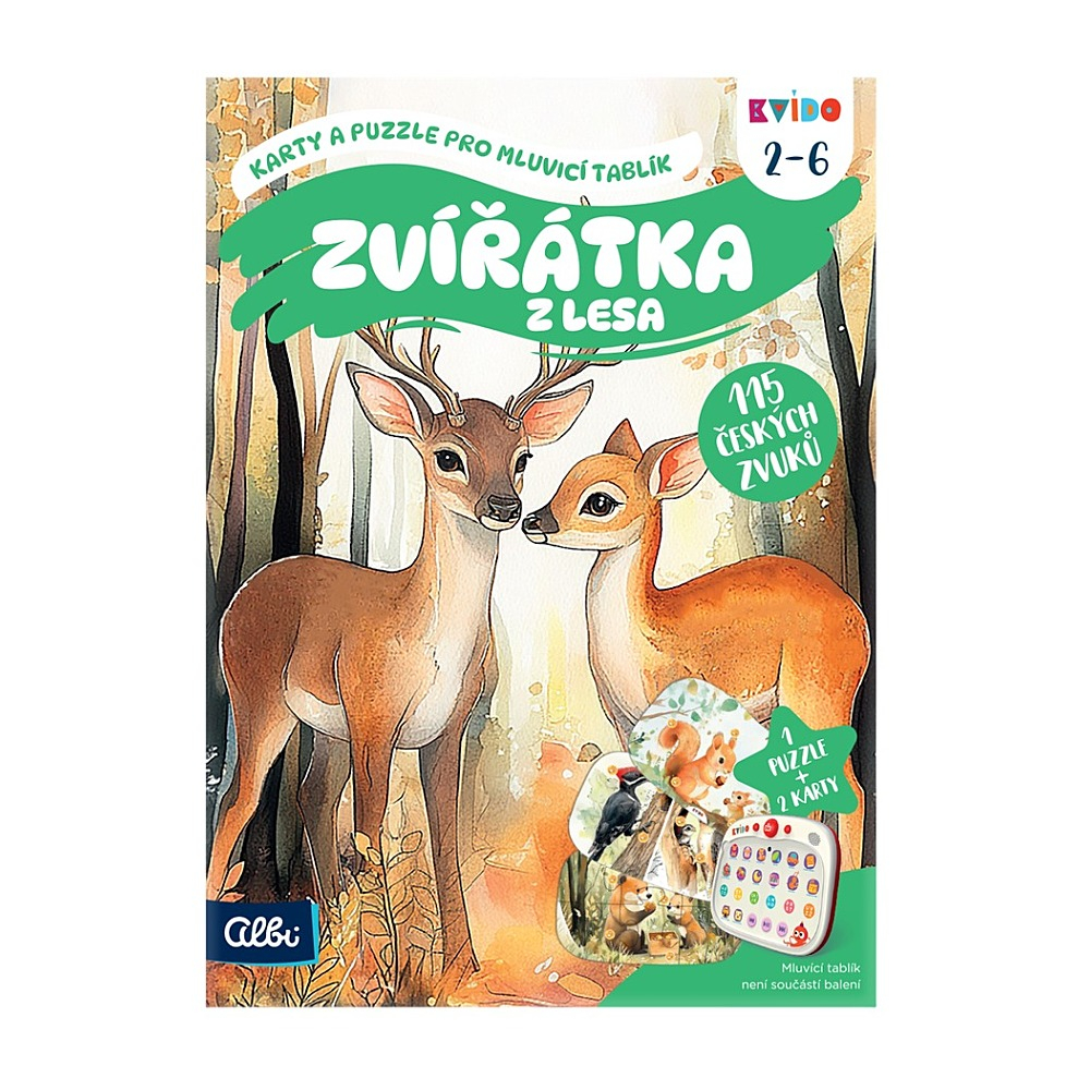 Kvído - Karty a puzzle pro mluvicí tablík: Zvířátka z lesa