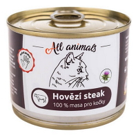 ALL ANIMALS konzerva hovězí steak pro kočky 200 g