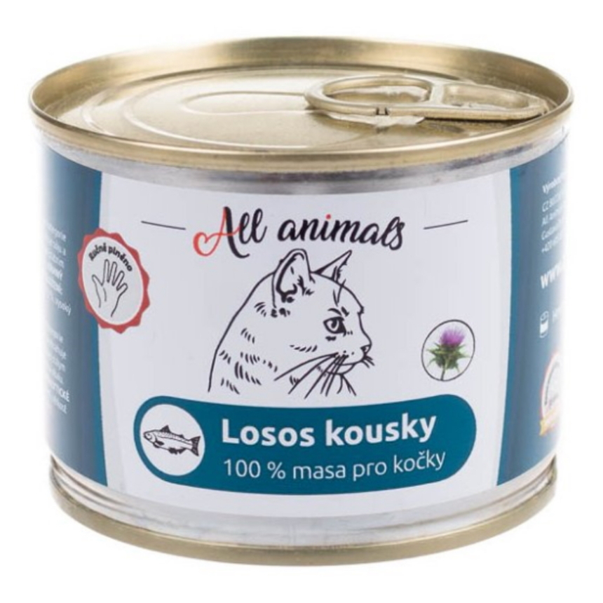 Levně ALL ANIMALS konzerva losos kousky pro kočky 200 g