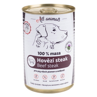 ALL ANIMALS konzerva hovězí steak pro psy 400 g