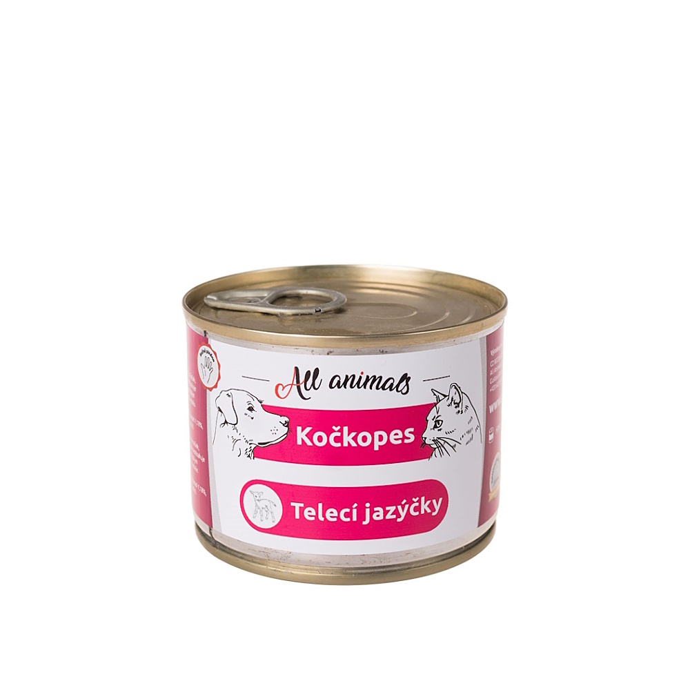 ALL ANIMALS Kočkopes telecí jazýčky 200 g