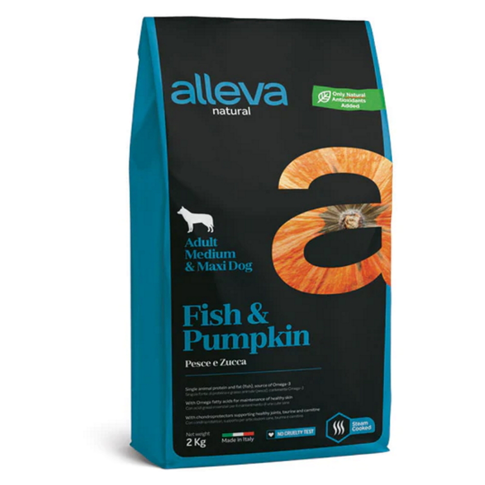 E-shop ALLEVA Natural Adult Medium/Maxi Fish&Pumpkin granule pro psy 2 kg