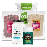 ALLNATURE Kokosový a různé oleje, Erythritol, Xylitol a droždí