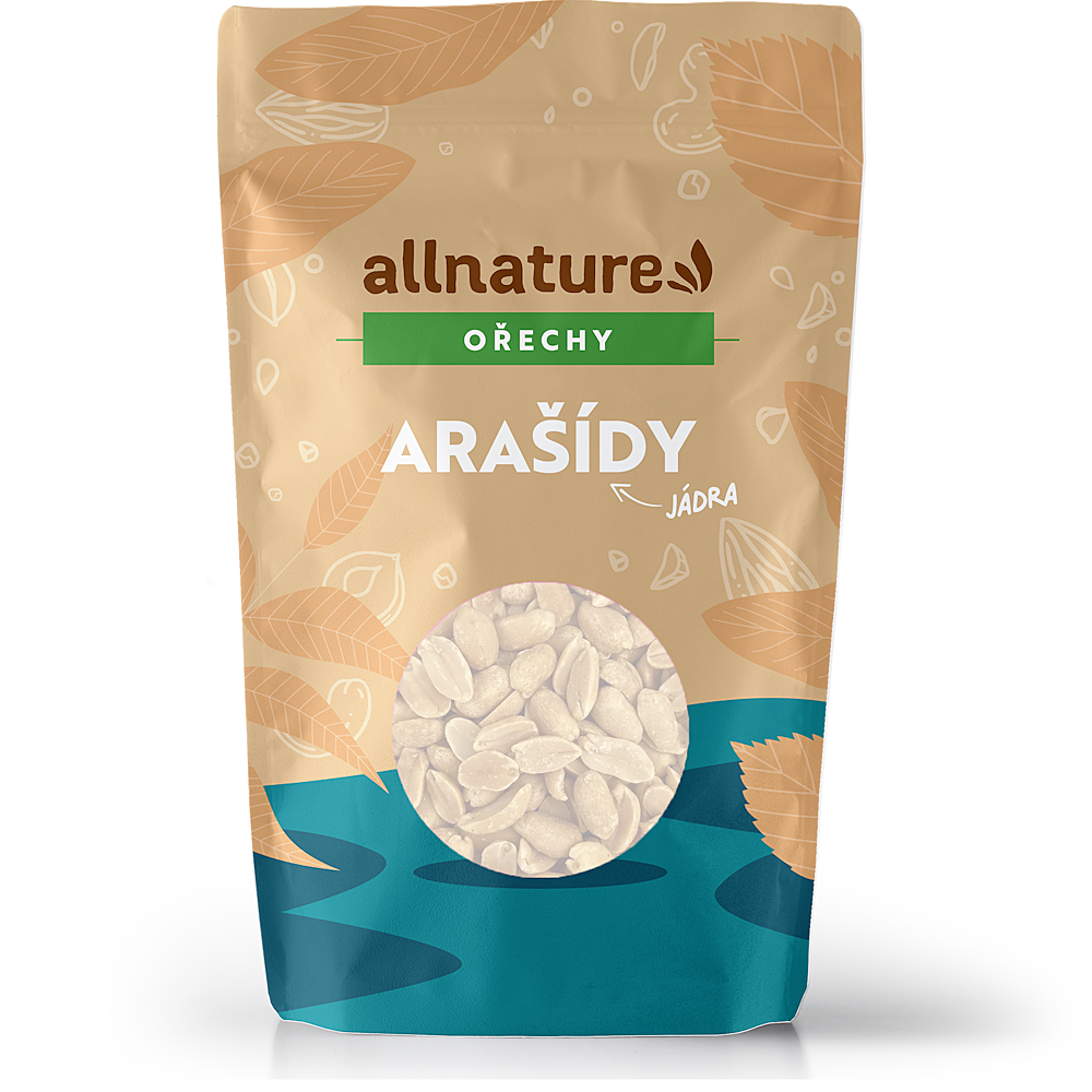 Allnature Arašídy pražené loupané nesolené 1000g koupíte na Lekarna.cz