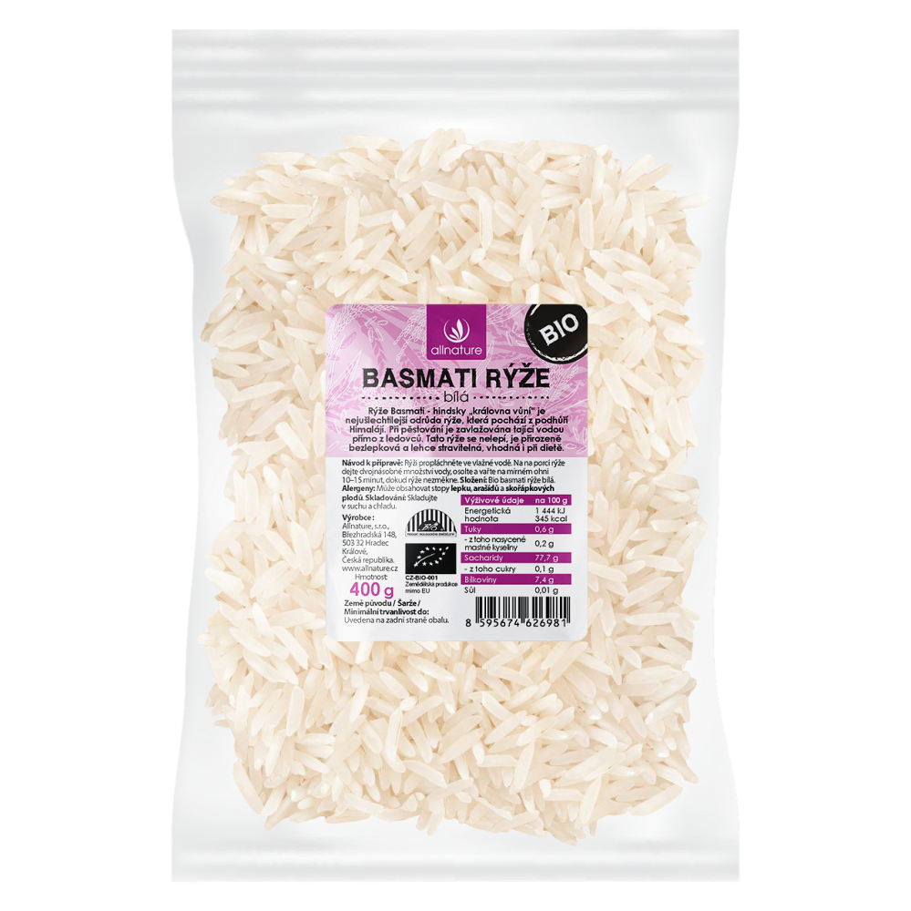 E-shop ALLNATURE Basmati rýže bílá BIO 400 g