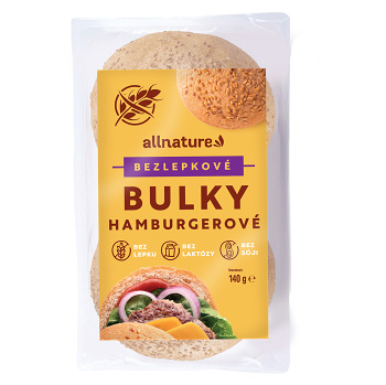 ALLNATURE Bezlepková hamburgerová bulka 140 g (Bezlepkové pečivo)