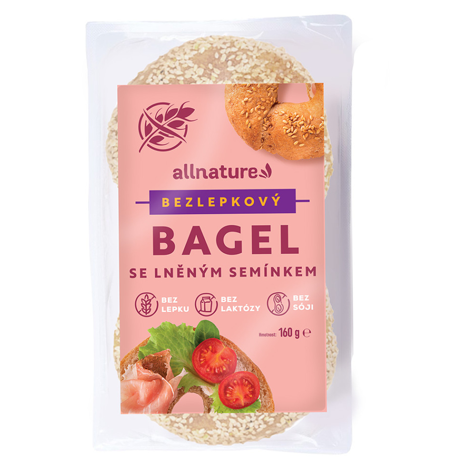 ALLNATURE Bezlepkové bagely se lněným semínkem 160 g