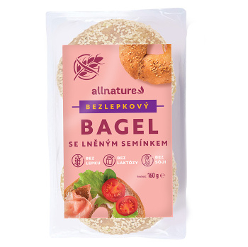 ALLNATURE Bezlepkové bagely se lněným semínkem 160 g (Bezlepkové pečivo)