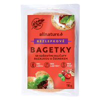 ALLNATURE Bezlepkové bagetky se sušenými rajčaty, bazalkou a česnekem 110 g