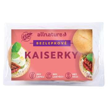 ALLNATURE Bezlepkové kaiserky 100 g (Bezlepkové pečivo)